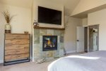 Gas fireplace and smart Tv in Master Suite
